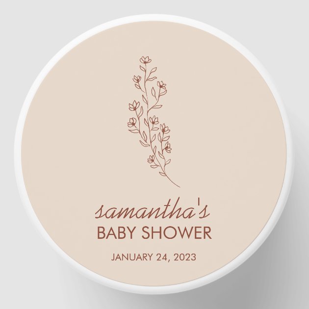 Elegant Botanical Baby Shower Hand Lettering Mini Candle Favors