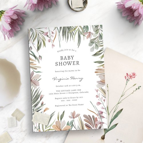 Elegant Botanical Baby Shower Invitation