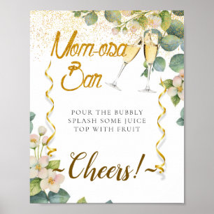 Elegant Botanical Baby Shower Mimosa Bar Sign