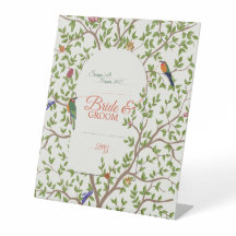 Elegant Botanical Bird Pedestal Sign