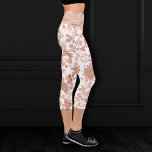 Elegant Botanical | Blush Pink Rose Gold Floral Capri Leggings<br><div class="desc">Sophisticated delicate floral linework bouquet arrangement with roses and accent flowers embellished by botanical laurel in a beautiful copper rose gold outline. From the "Boho Bloom" collection,  this gorgeous layout features metallic bouquet and eucalyptus. For customizations or other colors,  please visit JustFharryn @Zazzle.com #bohochic #zazzlemade</div>