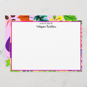 Elegant Botanical Border with Name - Floral Frame Note Card