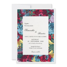 Elegant Botanical Burgundy & Teal Floral Wedding