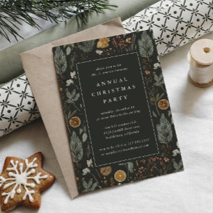 Elegant Botanical Business Holiday Party Invitation