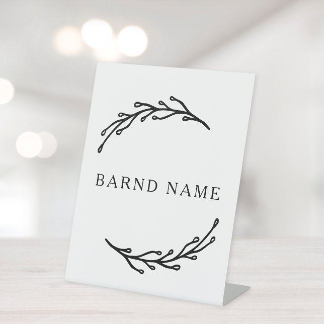 Elegant Botanical Business Logo Pedestal Sign (Creator Uploaded)