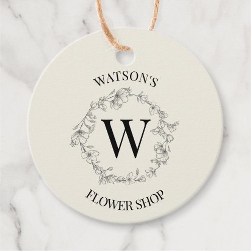 Elegant Botanical Business Logo Product Tag