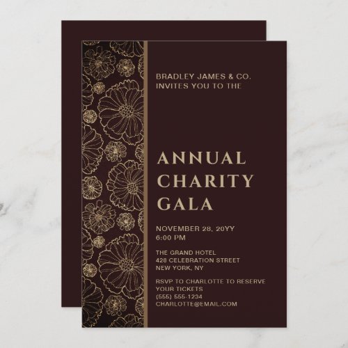 Elegant Botanical Charity Event Gala Party Invitation