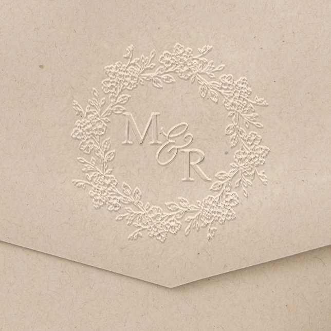 elegant botanical chic monogram wedding Embosser (Creator Uploaded)