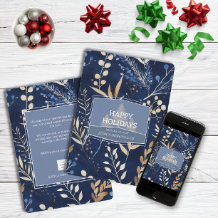Elegant Botanical Christmas Corporate Business Holiday Card
