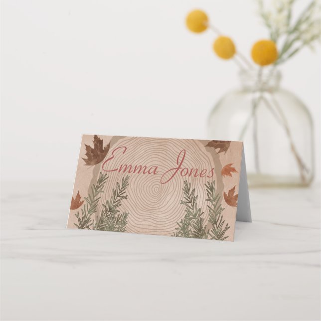 Elegant Botanical Christmas  Place Card (Front)