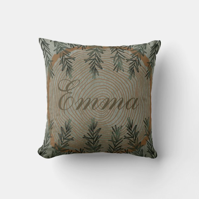 Elegant Botanical Christmas  Throw Pillow (Front)