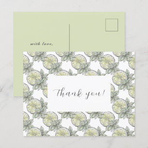 Elegant Botanical Citrus Fruit Thank You Postcard