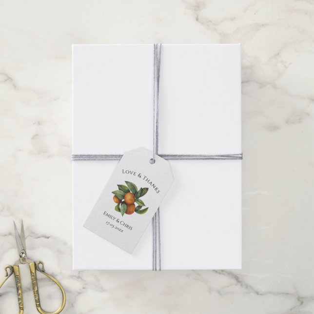 Elegant Botanical Citrus Greenery Gift Tags (With Twine)