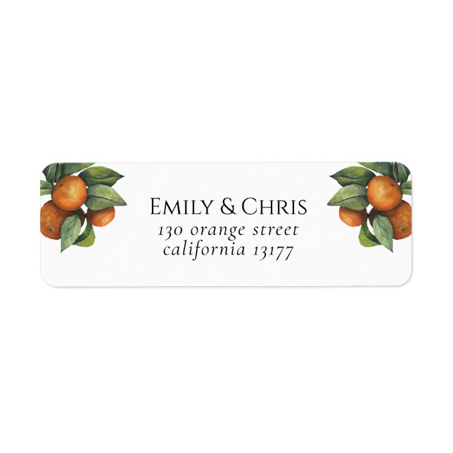 Elegant Botanical Citrus Greenery Label (Front)
