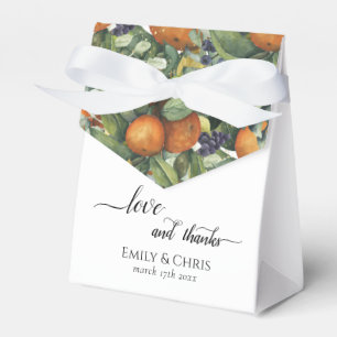 Elegant Botanical Citrus Greenery Wedding Favor Boxes