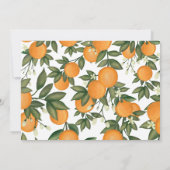 Elegant Botanical Citrus Orange Bridal Shower Invitation (Back)