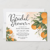 Elegant Botanical Citrus Orange Bridal Shower Invitation (Front)