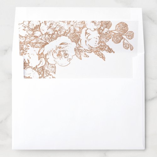 Elegant Botanical  Copper Rose Gold Sophisticated Envelope Liner