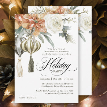 Elegant Botanical Corporate Holiday Party Invitation by DP_Holidays at Zazzle
