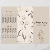 Elegant Botanical Cotton Pink Trifold Brochure (Front)