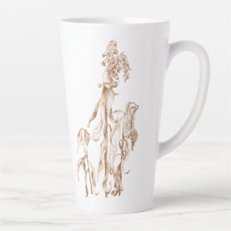 Elegant Botanical Cozy Ink Art Latte Mug
