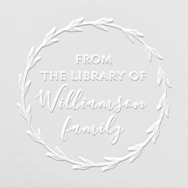 Elegant Botanical Custom Family Library Books  Embosser (Design)