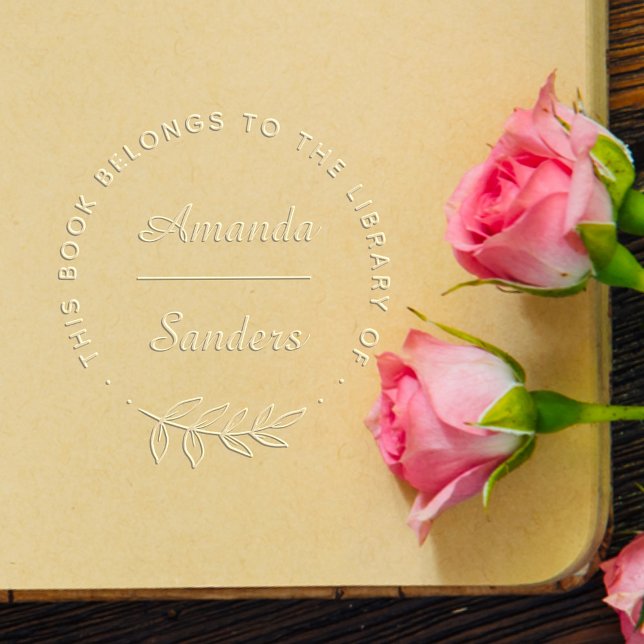 Elegant Botanical Custom Library Book Embosser (Creator Uploaded)