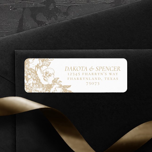 Elegant Botanical | Delicate Rose Gold Address Label (Creator Uploaded)