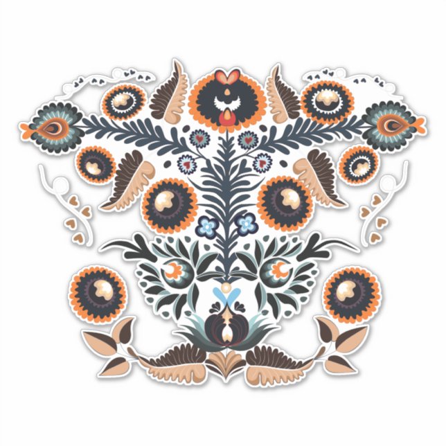 Elegant botanical design sticker (Front)