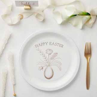 Elegant Botanical Easter Brunch Paper Plates