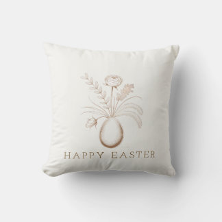 Elegant Botanical Easter Decorative Throw Pillow