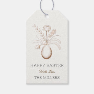 Elegant Botanical Easter Personalized Gift Tag