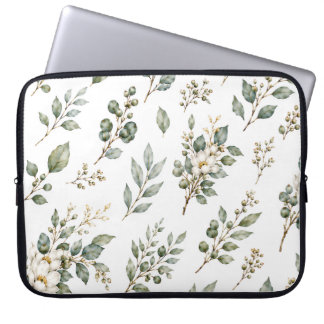 Elegant Botanical Eucalyptus 15” Laptop Sleeve