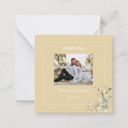 Elegant Botanical Eucalyptus Buttercup Thank you Note Card