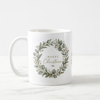 Elegant Botanical Eucalyptus Christmas Mug