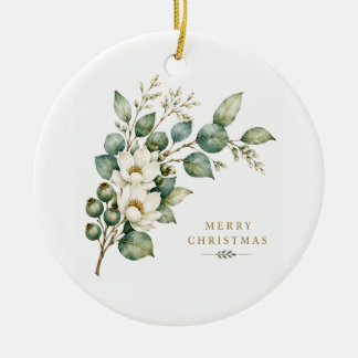 Elegant Botanical Eucalyptus Christmas Ornament