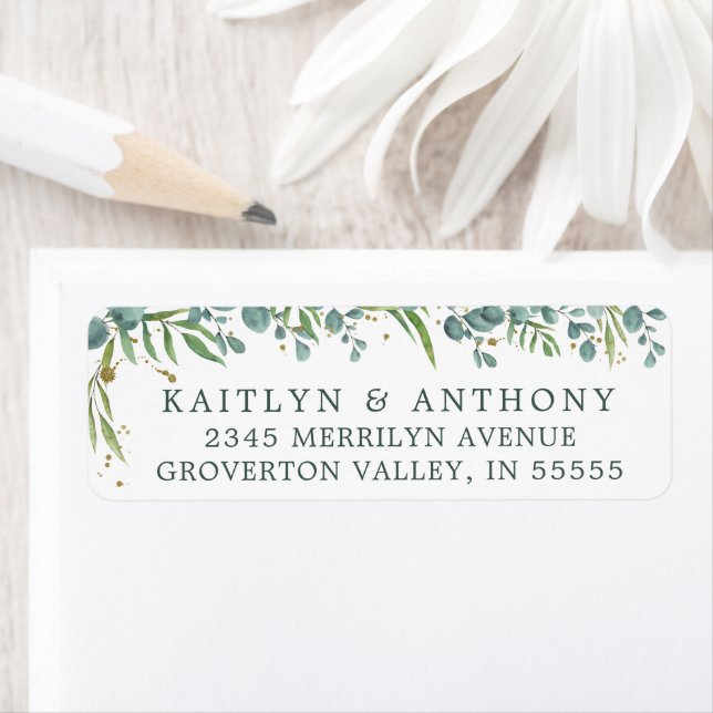 Elegant Botanical Eucalyptus Greenery Label (Insitu)