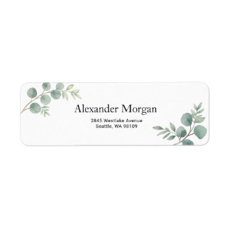 Elegant Botanical Eucalyptus Return Address Label