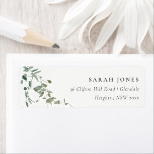 Elegant Botanical Eucalyptus Watercolor Address Label