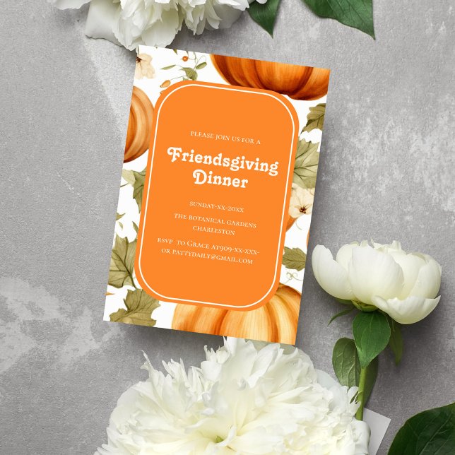 elegant botanical fall  Friendsgiving  Invitation (Creator Uploaded)