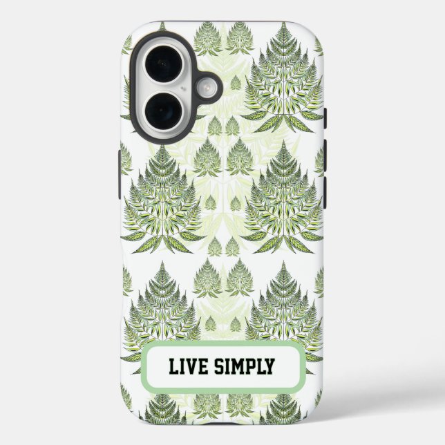 Elegant Botanical Fern Leaf Seamless Pattern Case-Mate iPhone Case (Back)