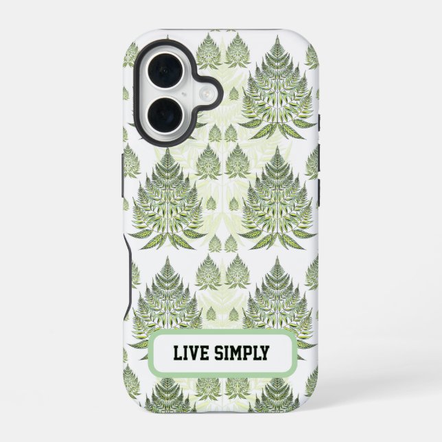 Elegant Botanical Fern Leaf Seamless Pattern Iphone Case (Back)