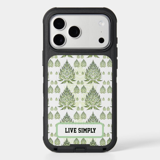Elegant Botanical Fern Leaf Seamless Pattern Otterbox iPhone Case (Back)