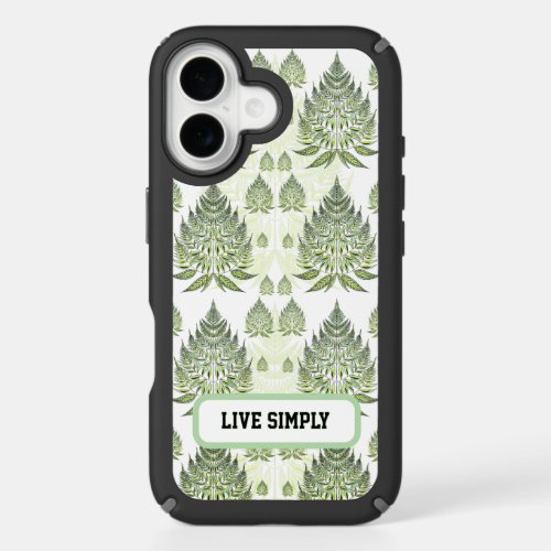 Elegant Botanical Fern Leaf Seamless Pattern iPhone 16 Case