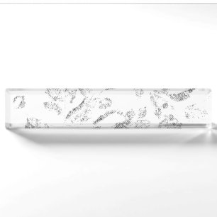 Elegant Botanical File Folder Set Desk Name Plate