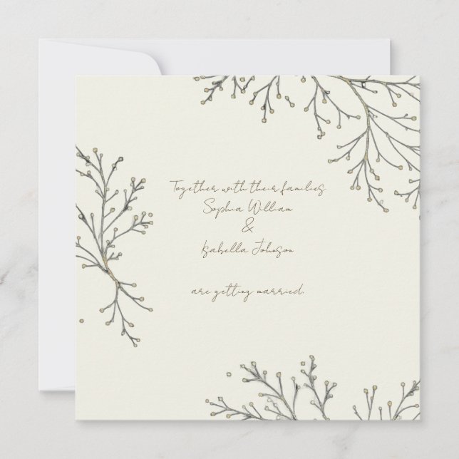Elegant Botanical Flat Card (Front)