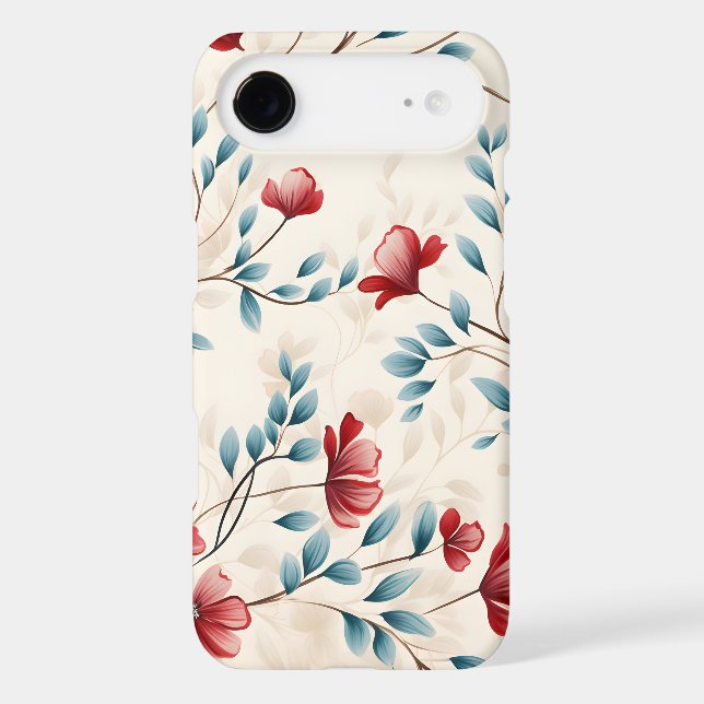 Elegant Botanical Floral Branch Pattern Case-Mate iPhone Case (Back)