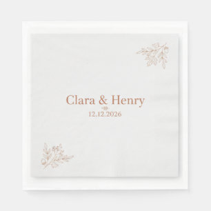 Elegant Botanical Floral Bridal Shower Personalize Napkins