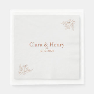 Elegant Botanical Floral Bridal Shower Personalize Napkins