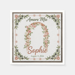 Elegant Botanical Floral Bridal Shower Personalize Napkins